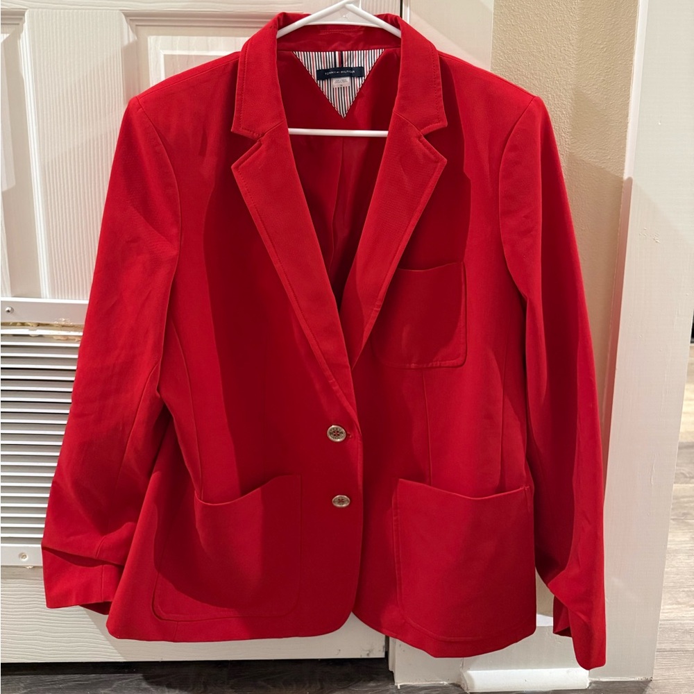 Tommy Hilfiger Red Women's Blazer - Size 16